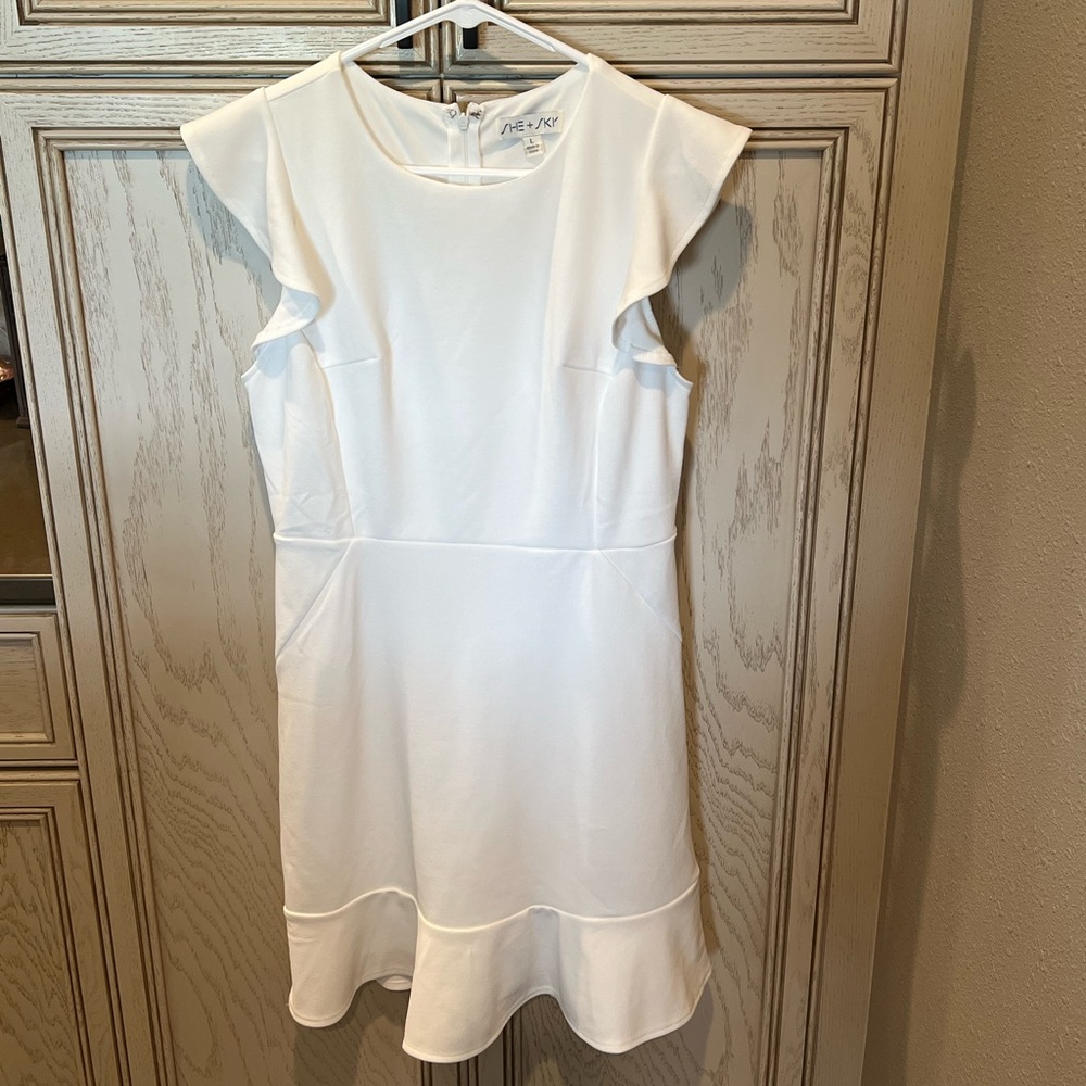 She + Sky White Mini Dress